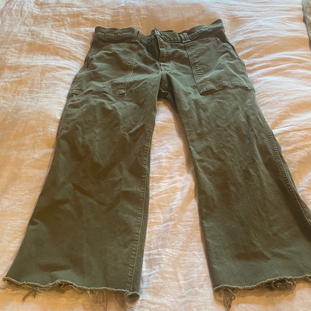 Madewell high rise cropped wide leg pants 32